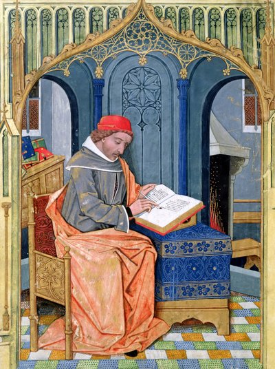 Matthaeus Platearius writing The Book of Simple Medicines by Robinet Testard